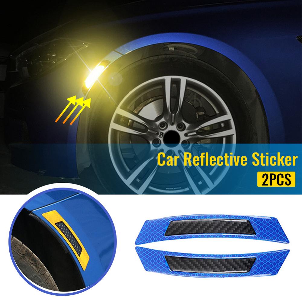 2 Stks/set Veilige Auto Reflecterende Veiligheid Waarschuwing Strip Tape Auto Bumper Reflecterende Strips Reflector Stickers Decals 16.8*3.2Cm