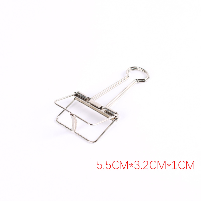 Cute Kawaii Colorful Metal Paper Clips Binder Clip For Photo Message Ticket File Office School Supplies Clips Korean Stationery: Medium - silver