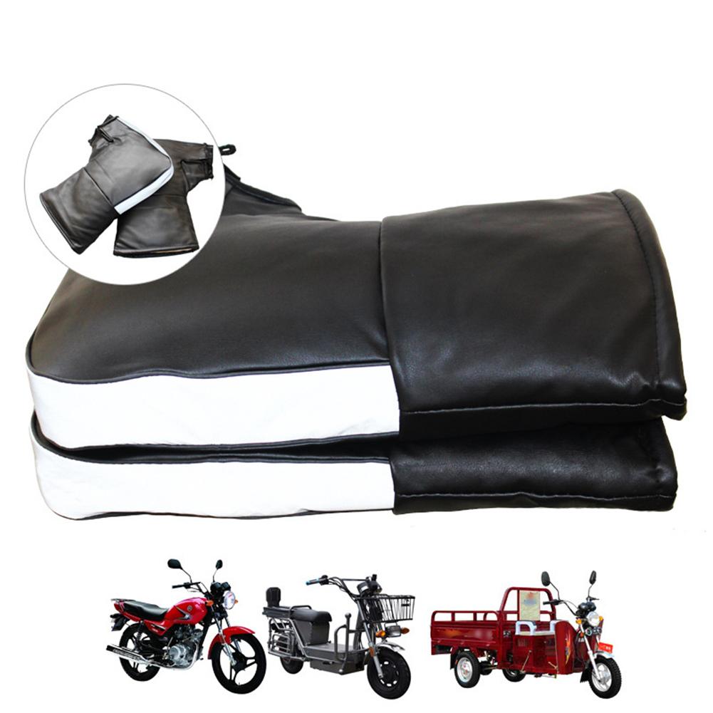 Winddicht Waterdicht Winter Motorfiets Stuur Handschoenen Thermische Met Reflecterende Strip Warm Motorbike Handle Bar Hand Cover Moffen: Double Large Mouth