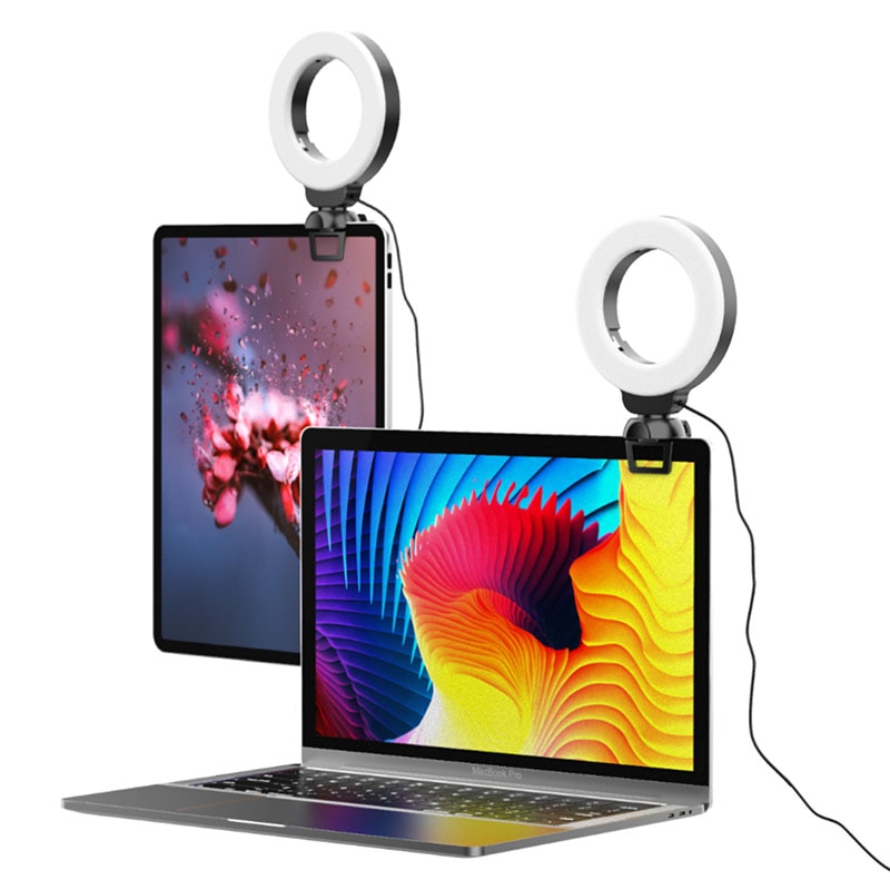 Vijim CL06 4 ''/10Cm 3200K-6500K Led Ring Licht Met Clip Vullen Licht Voor ipad/Laptop Online Vergadering Conferentie Licht
