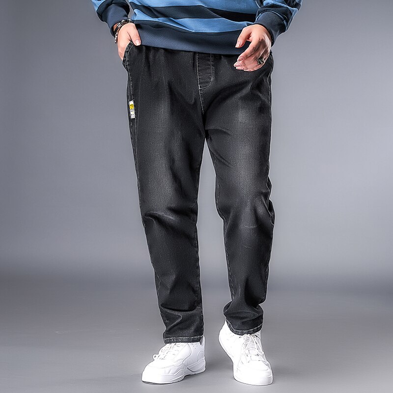 Plus size 6xl 5xl xxxxl fashoin blå jeans vintage lige bukser harajuku jeans brede ben jeans denimbukser