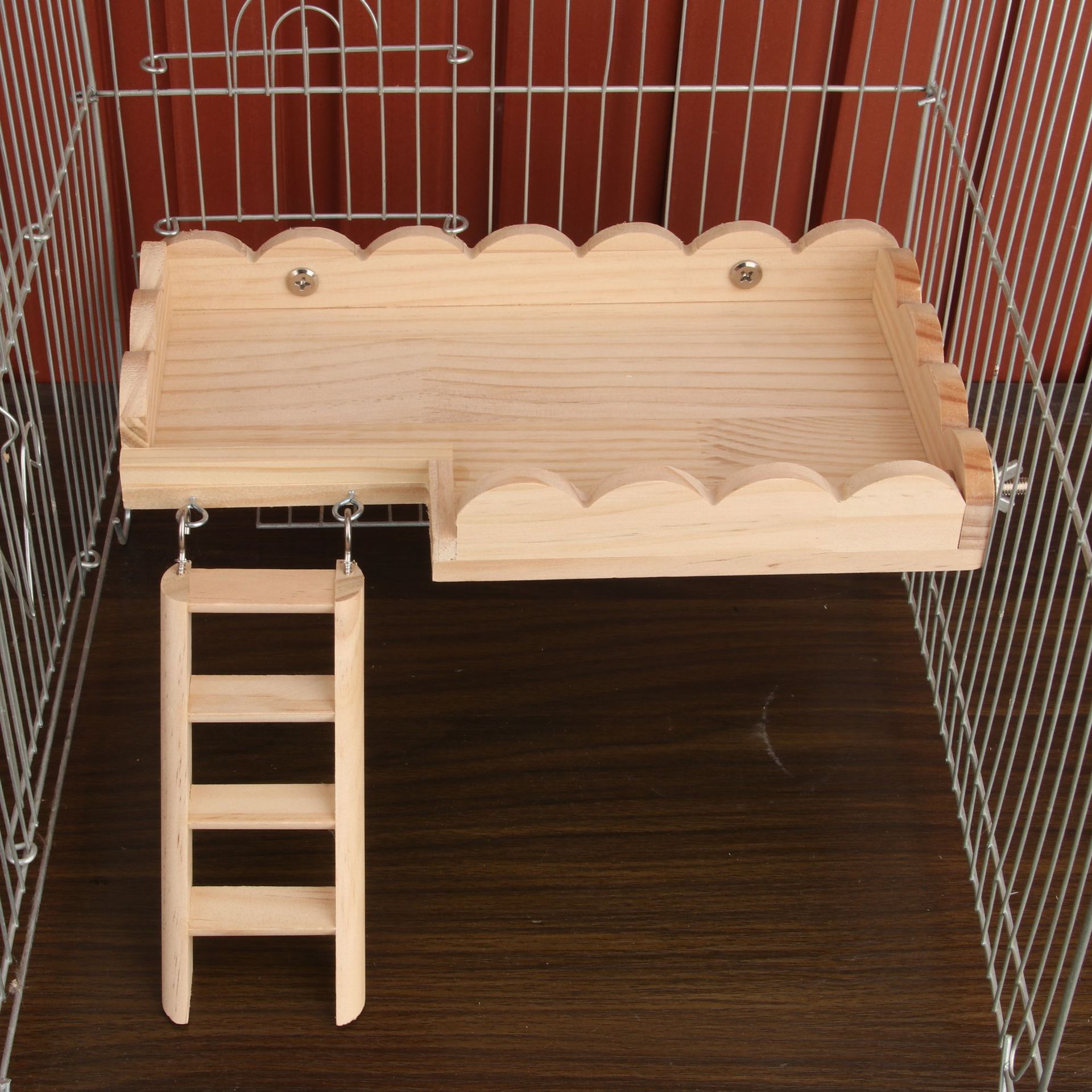 Hamster supplies Toy base cage solid wood platform tray Gold wire bear base cage platform Totoro platform with ladder