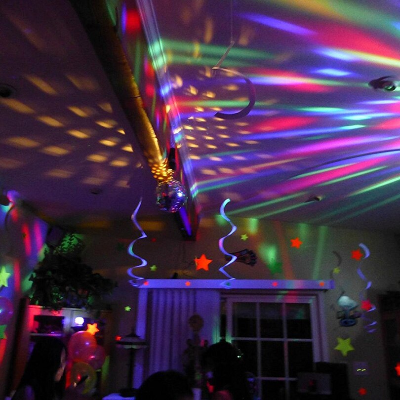 6w e27 roterende led strobe pære flerfarvet krystal scene lys dobbelt hoved scene disco lampe til halloween jul fest fødselsdag