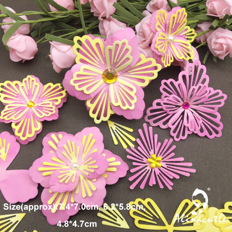 METAL CUTTING DIES cut 3pc layered versatile flower Alinacraft Scrapbook papercraft card album punch stencil art cutter die cut