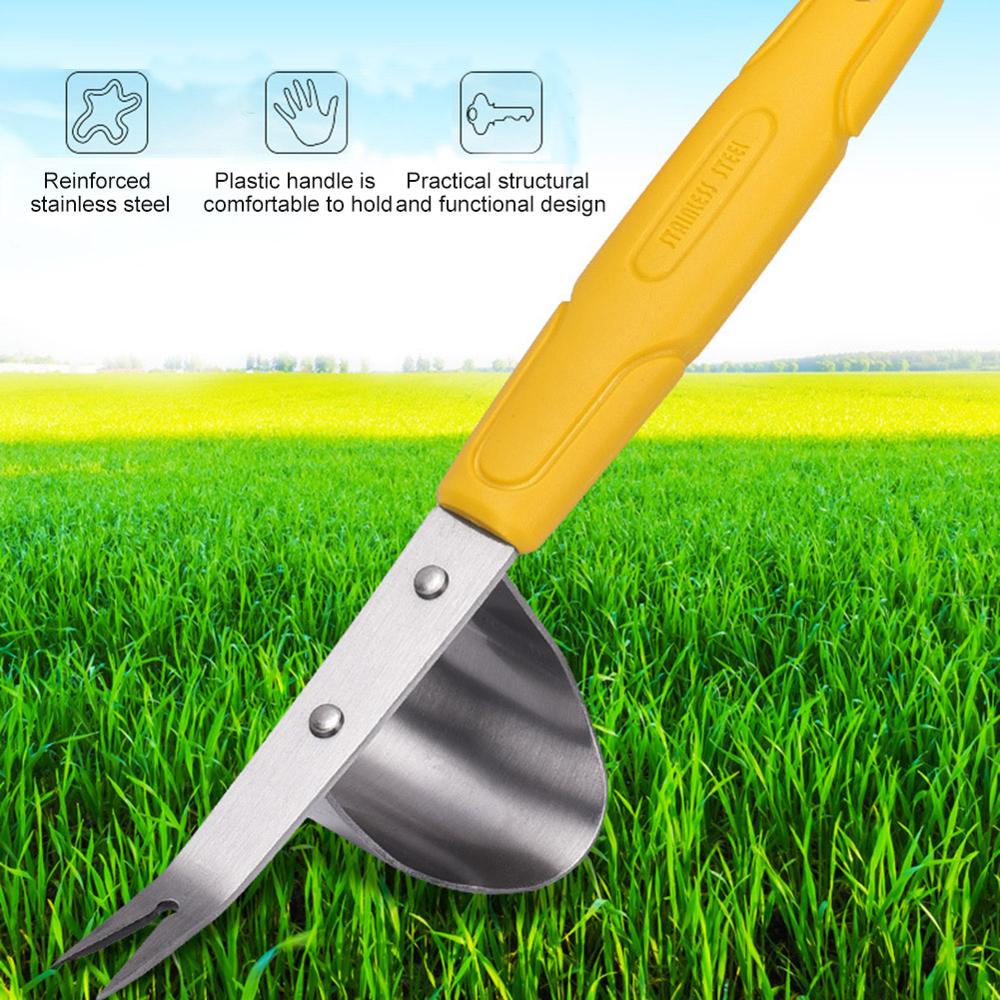 Garden Hand Weeder Stainless Steel Gardening Tool for Weeding Non-slip Plastic Handle