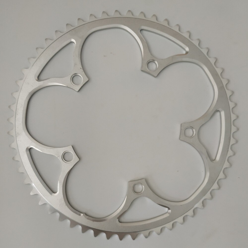 Vägcyklar kedjedrev 130 bcd 38t 39t 40t 42t 44t 46t 48t 50t 52t 53t 56t fällbara cykel kedjehjul cnc silverfärgade ringar