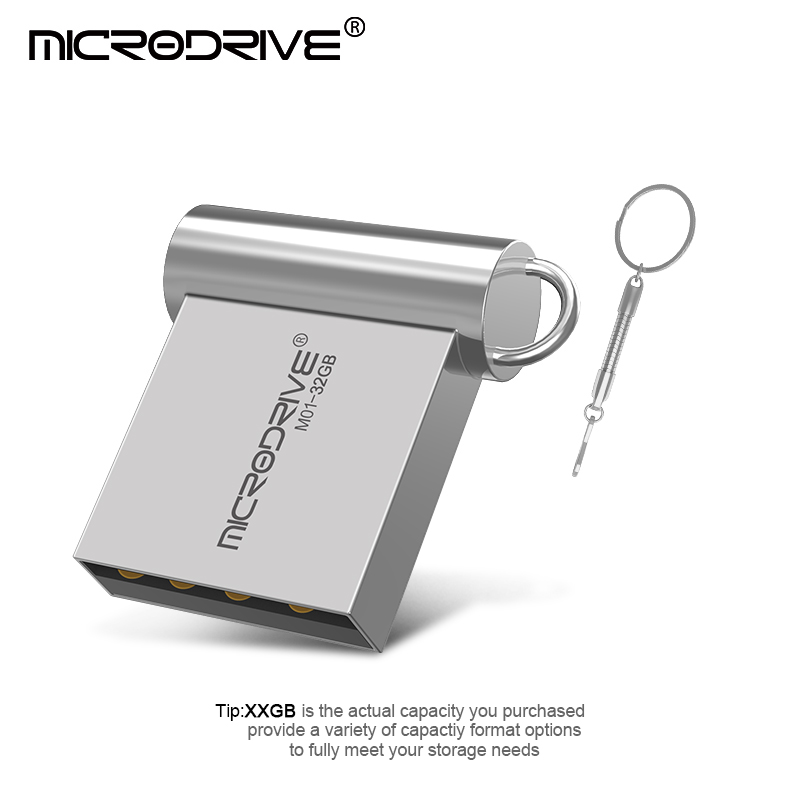 Super MINI Pendrive 4GB 8GB 16GB de plata/gris metal unidad flash usb pen drive 32GB 64GB de memoria stick disco de u,: 16 GB / Silver