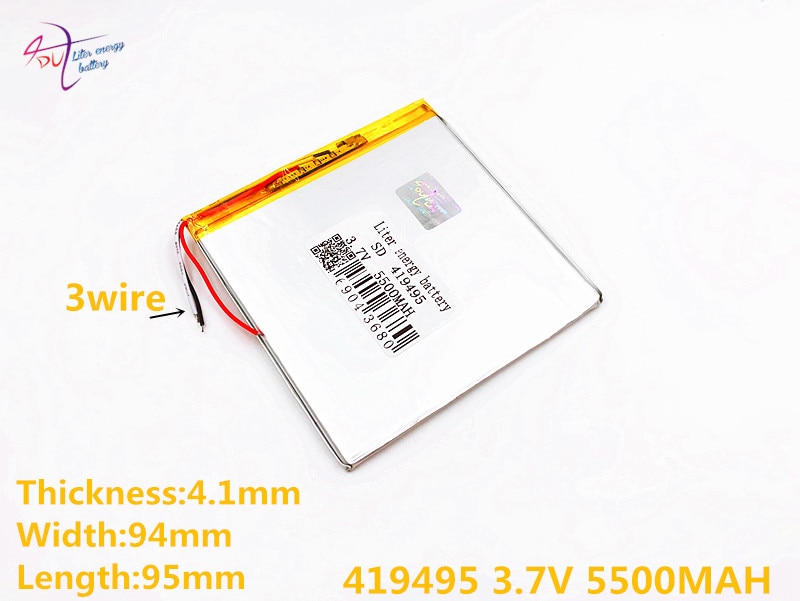 Batería de energía de 3 líneas, 419495, 419595, 409595, 3,7 V, 5500MAH, batería de litio, P85, tablet PC