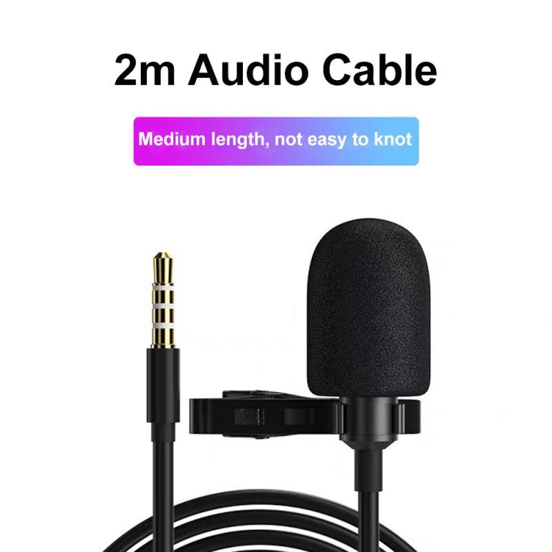 3.5MM Mini Portable Microphone Condenser Clip-on Lapel Lavalier Mic Wired Microfon For Phone For Laptop Professionnel Karaoke