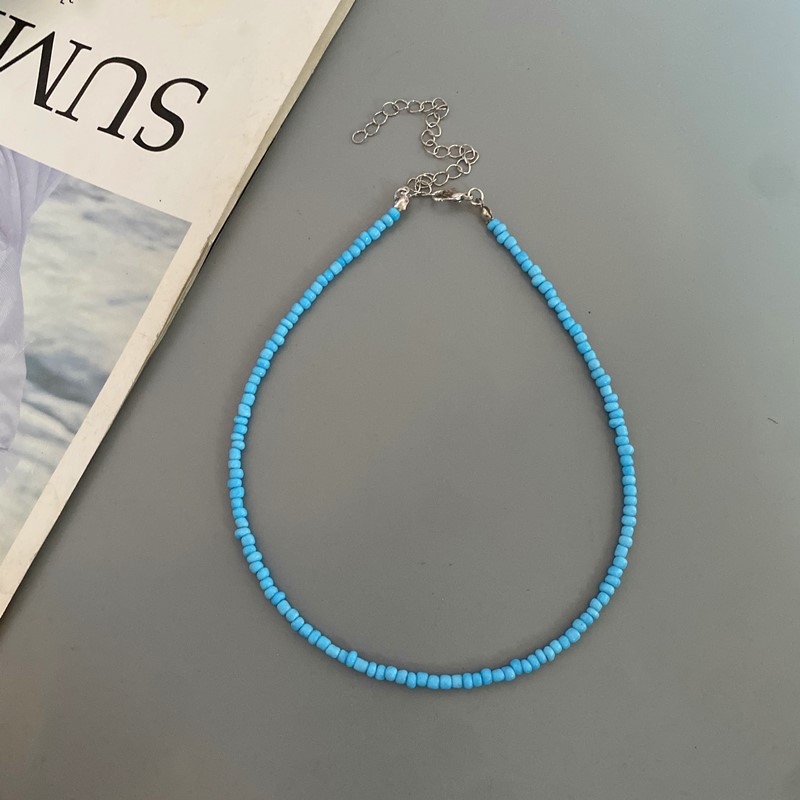 Frøperler boheme halskæde charme krave farverig håndlavet halskæde smykker femme: Antik forgyldt