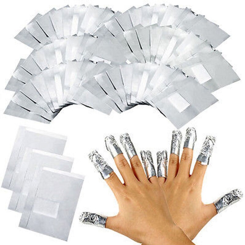 50 stks Aluminium Foil Nail Art Losweken Acryl Gel Polish Nail Wraps Remover