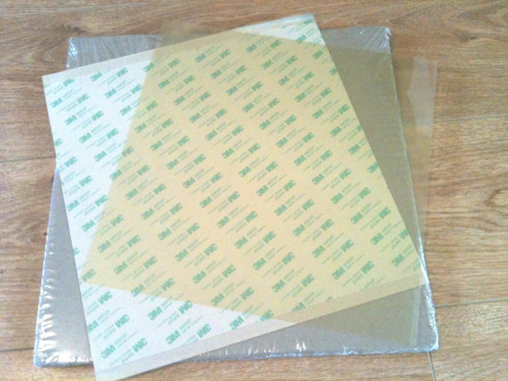 1 pakke gennemsigtigt pei ark 16 x 16 tommer (i .e 400 x 400 mm ) 400*400mm 3d udskrivningsoverflade med 3m 468mp selvklæbende tape