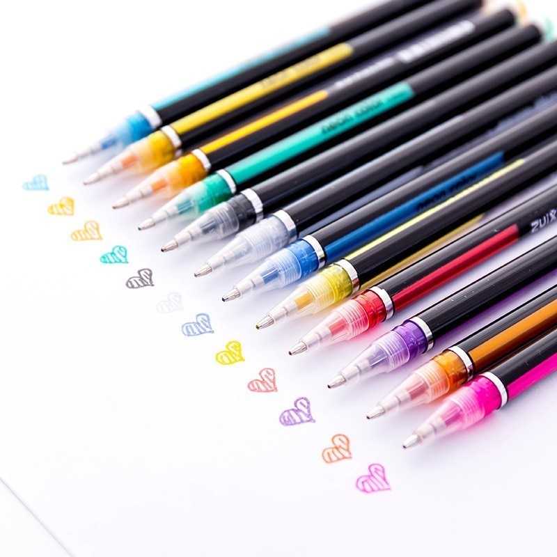 Juego de rotuladores de colores con purpurina para dibujo, bolígrafos de Gel de colores Pastel, neón, papelería para oficina y escuela, 48 Uds.
