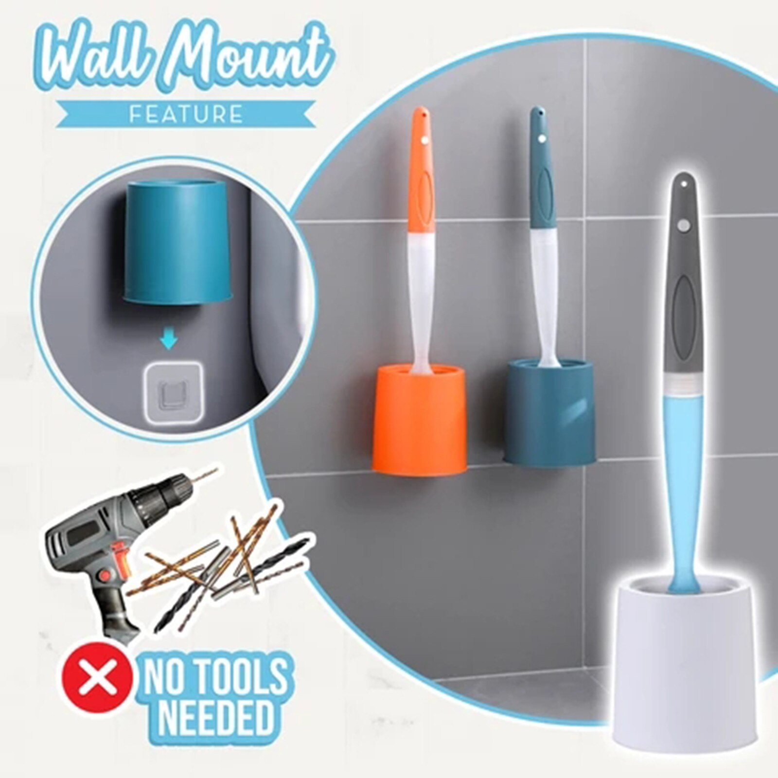 Brosse nettoyante pour cuvette de toilette en Silicone, support mural pour salle de bain, bol pliable, tête de brosse pour nettoyer le coin des toilettes