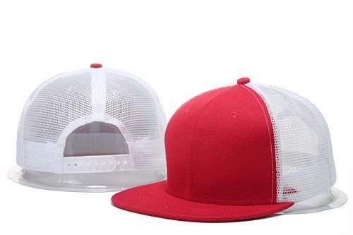 Plain Fitted Flat Bill Cap Baseball Basic Blank Solid Hat Sport Colors: Red