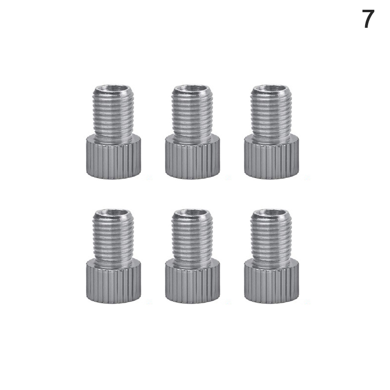 6 Pcs Aluminum Bicycle Bike Valve PRESTA to SCHRADER Converter Car Valve Adapter: gray