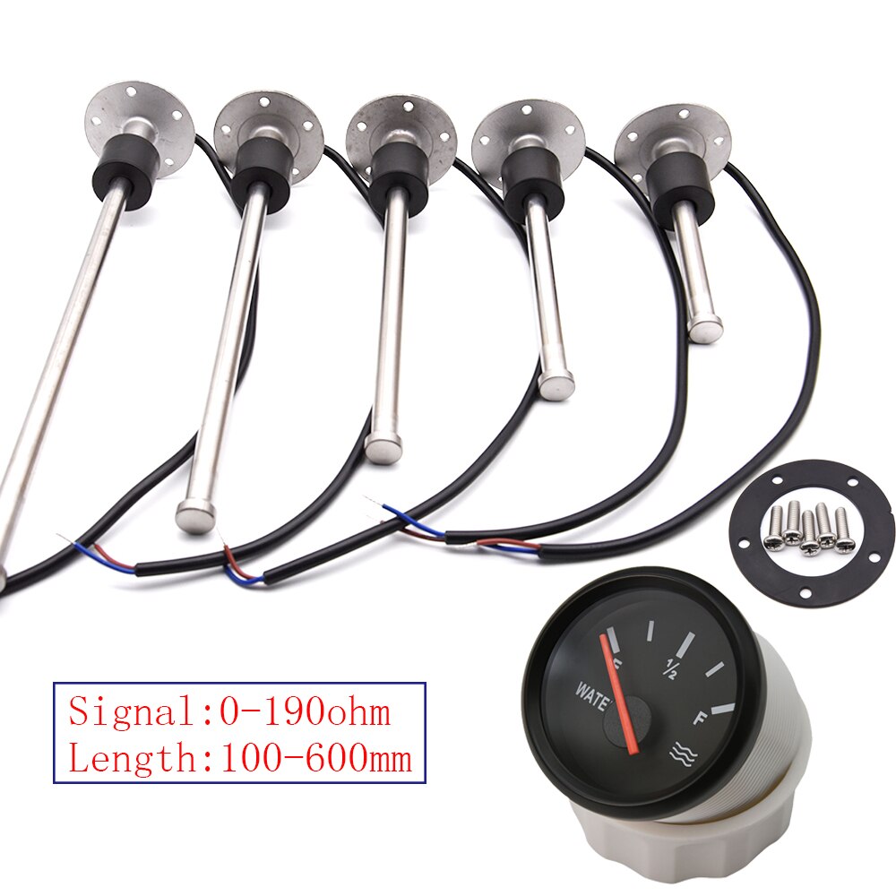 100Mm 125Mm 275Mm 375Mm Water Niveau Sensor Met Rode Backlight 52Mm Water Level Gauge 0-190Ohm water Tank Niveau Indicator Meter