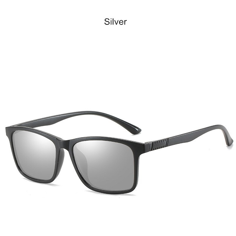 Vierkante heren gepolariseerde zonnebril klassieke vintage anti-reflecterende spiegel zonnebril voor dames  uv400: Zilver