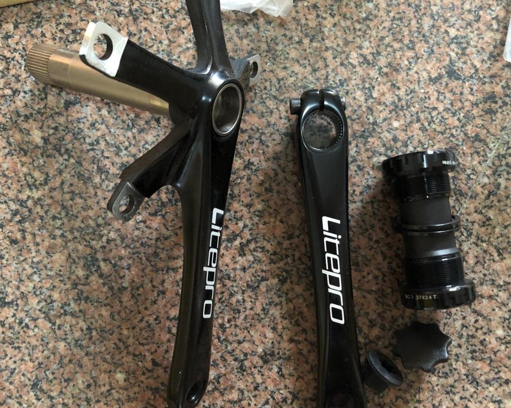 Pédalier Pliant Vélo 170mm - Alu/Titan - BCD 130 - Axe Carré - Compatible Tout Type Vélo
