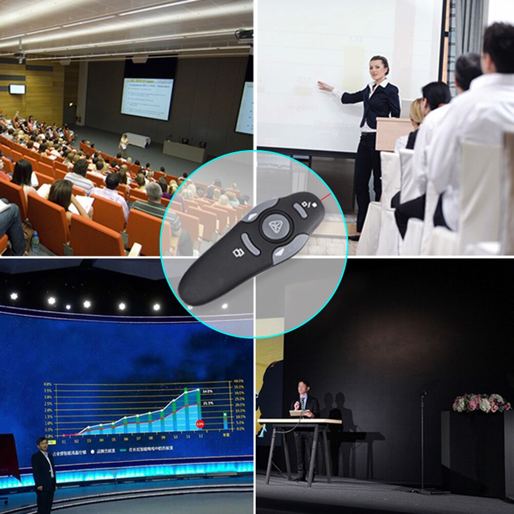 Multi-function Wireless Presenter 2.4GHz USB Wireless Presenter Pen PPT Remote Clicker for PowerPoint Presentation