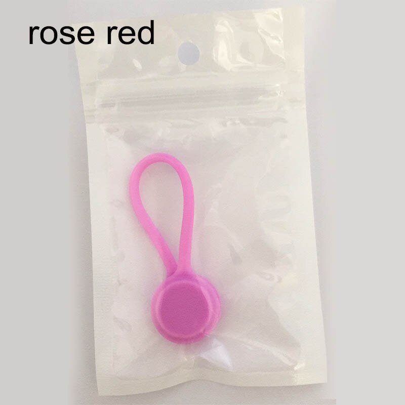 Multifunktions Kopfhörer Kabel Wickler Kabel Halfter Magnet Spule Wickler Naben Silikon 1Stck Headset Typ Kabel Draht Veranstalter: Rose rot