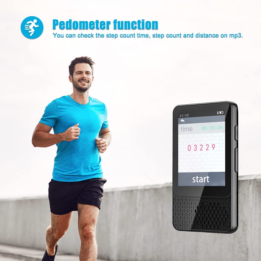 MP3 Speler, 2.4 &quot;Kleuren Touchscreen 5.0 Bluetooth Mp3.32GB, hifi Lossless Geluid Met Ingebouwde Audio Speaker Fm Radio Smart Pedome