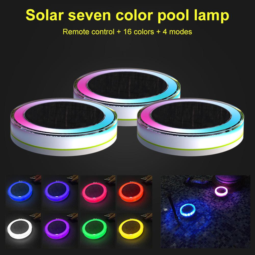 Rgb Solar Licht IP68 Zonne-energie Drijvende Licht Zwembad &amp; Patio Verlichting Met 24-Key Ir Afstandsbediening 16 kleuren Solar Lamp