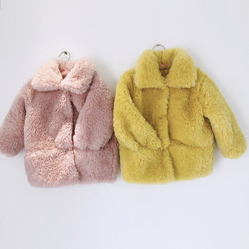 Babymeisjesjas winter kinderen nep bontjas berenoor cartoon baby winter bovenkleding kinderen winterkleding 2-8 jaar oud