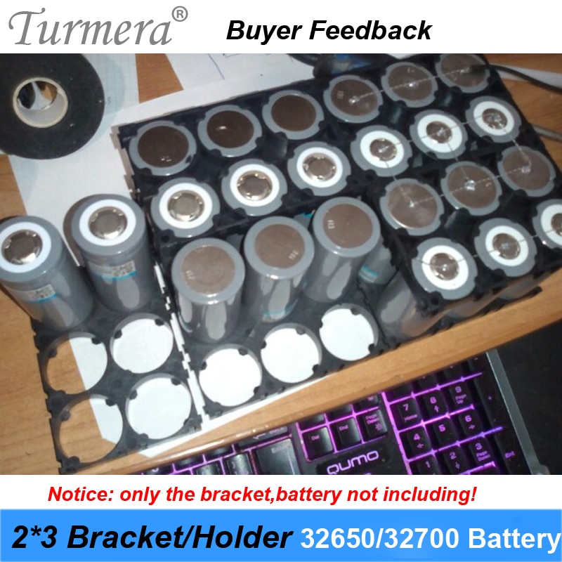 Turmera 32650 32700 2*3 Battery Holder Bracket Cell Safety Anti Vibration Plastic Brackets For 32650 32700 Battery Pack Use oct1