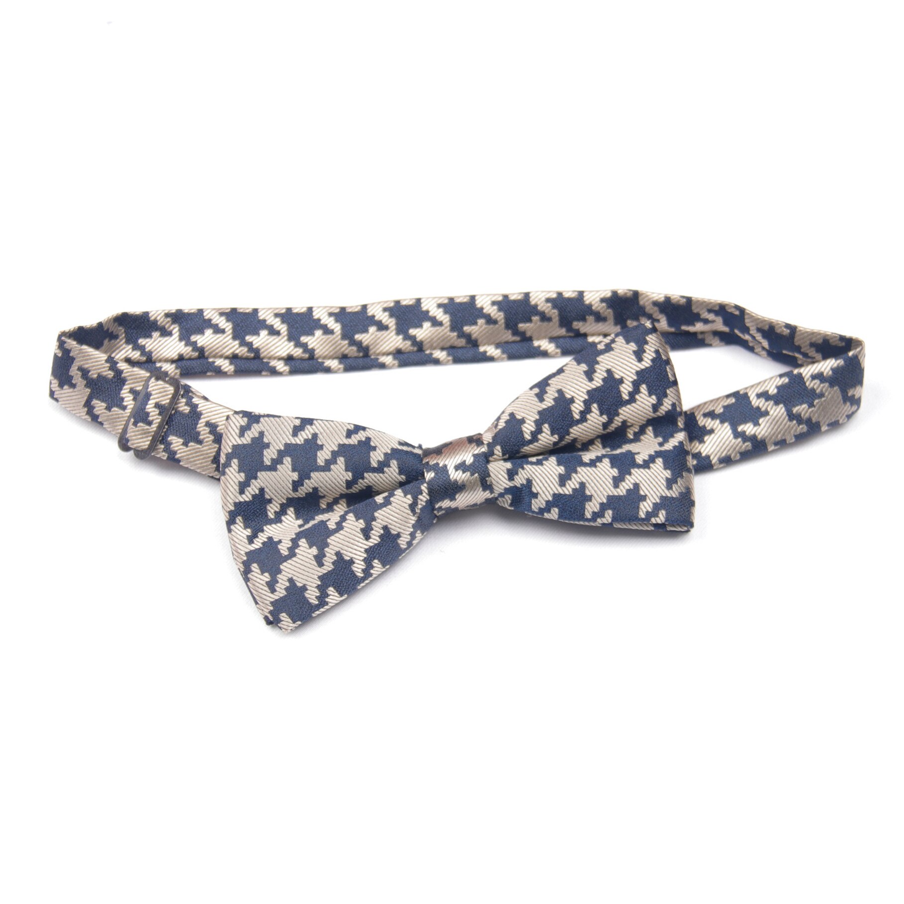 dark blue houndstooth patterned bow tie with patterns pre-tied bow ties