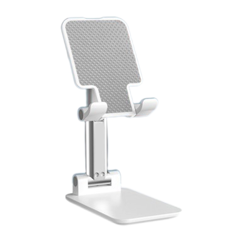 Foldable Desktop Mobile Phone Holder Bracket For Photo Live With Anti-slip Panel 101A: White
