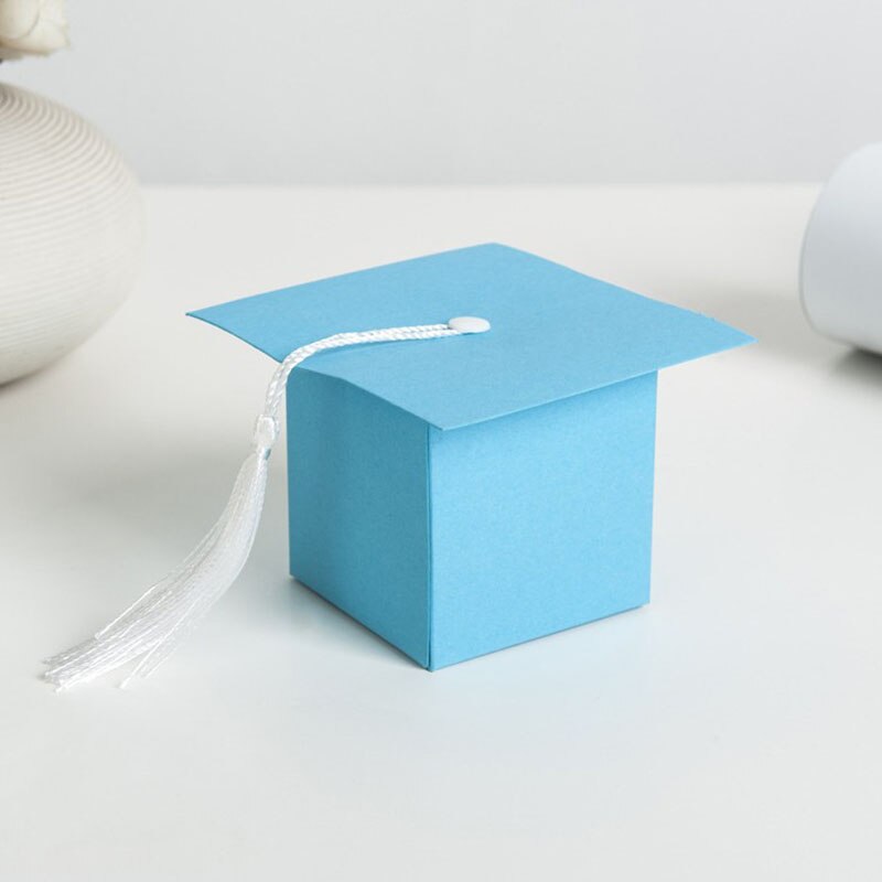 50pcs/lot Graduation Bachelor Cap Chocolate Box Sweets Box Packing Box High School Celebration Party Supplies