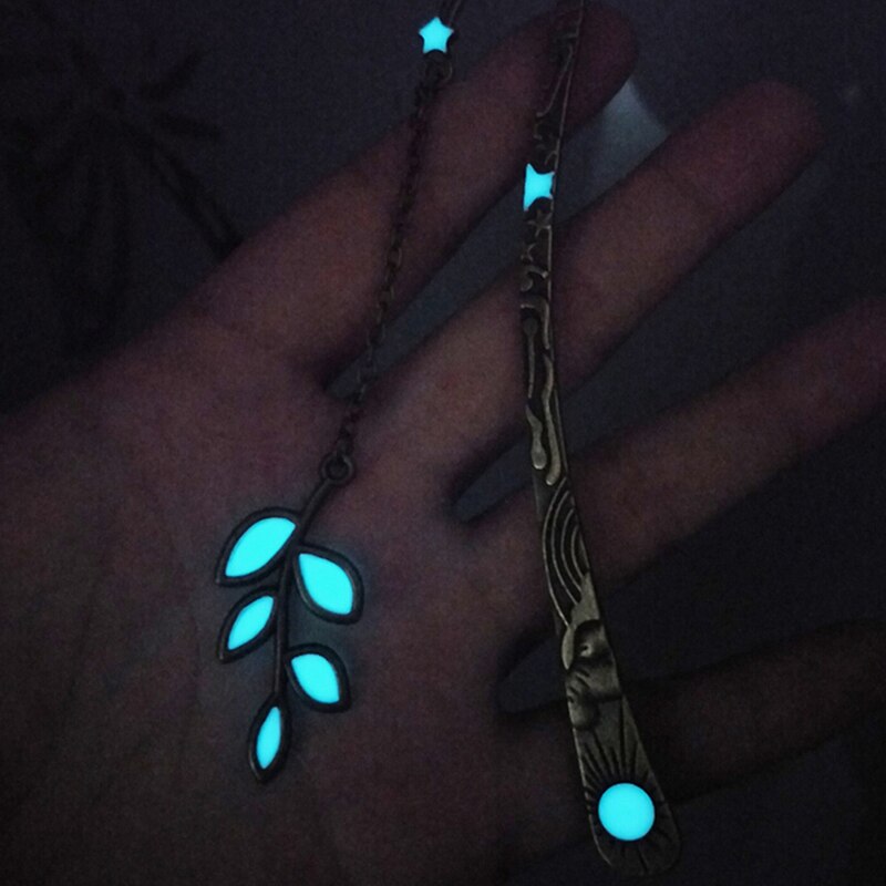 Book Markers Luminous Bookmarks For Books Leaves Crown Label Read Maker Book Mark Stationery A B C 3 Styles Bookmarks For Books