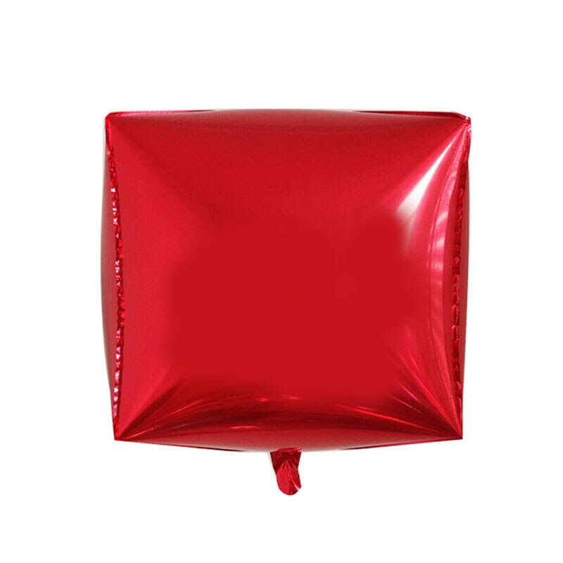 24inch 3D Diamond Cube Foil Balloons Birtday Party Droopback Helium Foil Square Balloon Wedding Decorations Party Supplies: Red