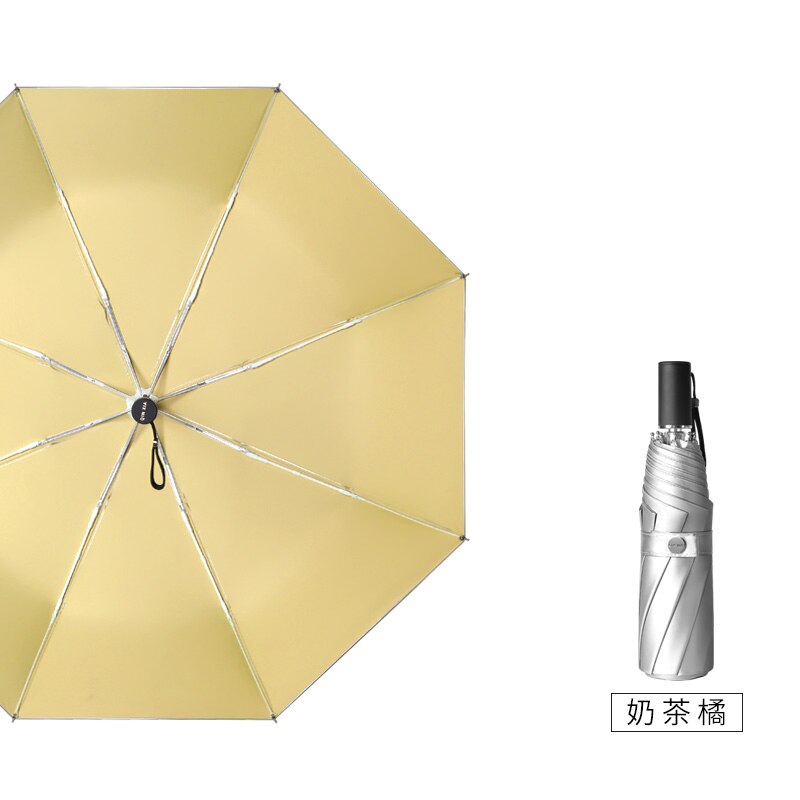 Parasol Fully-Automatic Umbrella Women 3 Folding Uv Large Outdoor Umbrella Rain Silver Garden Regenschirm Rain Gear EB50YS