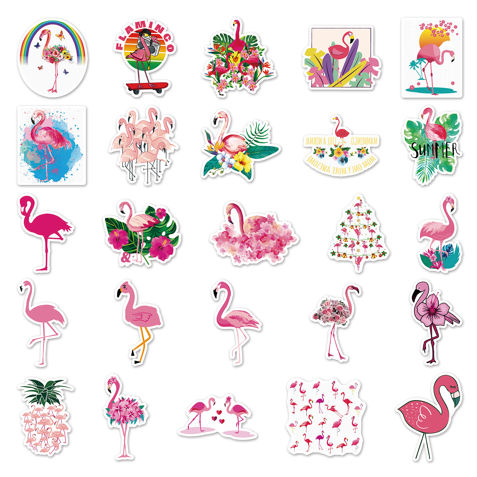 10/50/100pcs Pink VSCO Flamingo Graffiti Stickers for DIY Girls Scrapbook Suitcase Water Bottle Phone Laptop Guitar Decal
