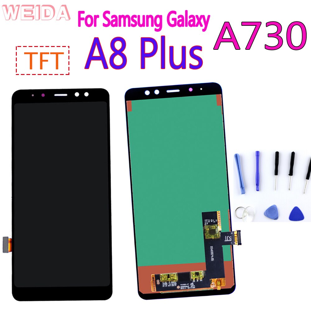 Pantalla LCD A730 para Samsung Galaxy A8 Plus A8 + MONTAJE DE digitalizador con pantalla táctil para A730F A730F/DS A730x piezas de repuesto