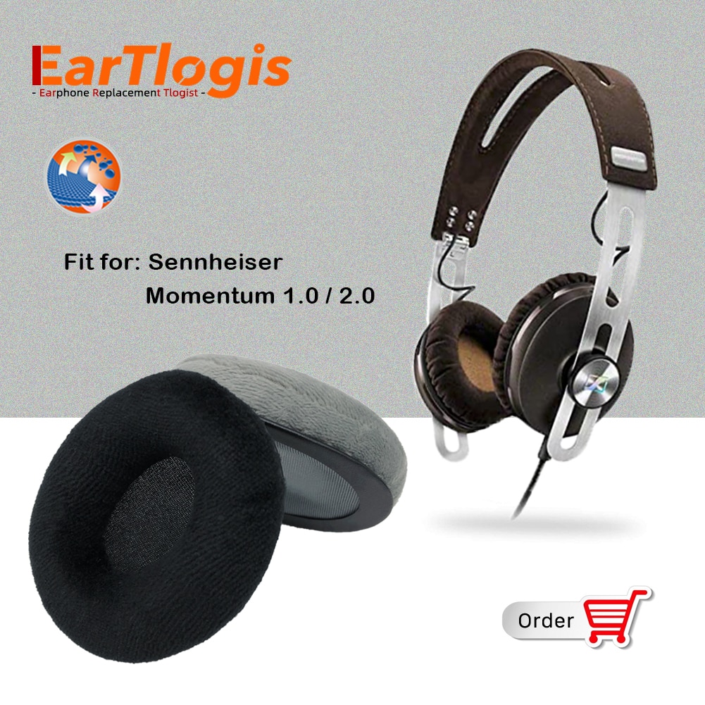 Eartlogis Fluwelen Vervanging Oorkussen Voor Sennheiser Momentum 1.0 / 2.0 On-Ear Headset Onderdelen Oorbeschermer Cover Kussen Cups Kussen