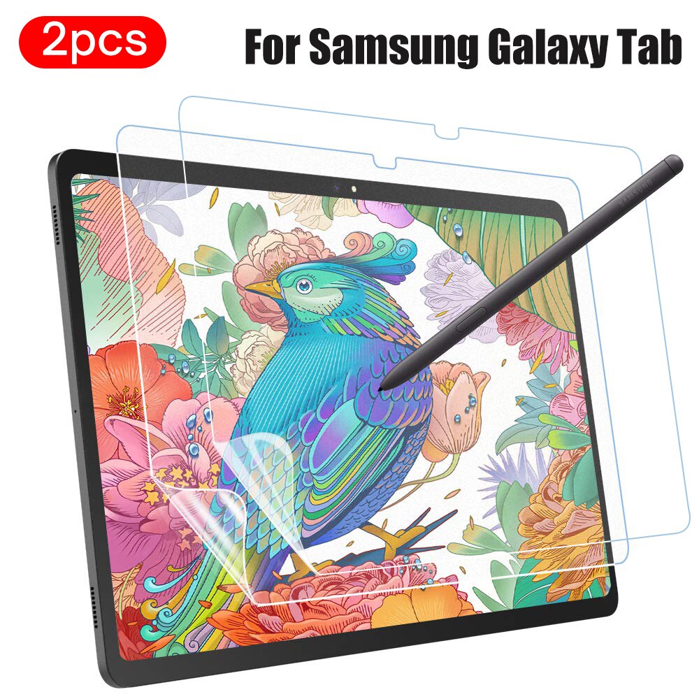 2Pcs Papier Als Screen Protector Voor Samsung Galaxy Tab S8 S7 S6 S6 Lite S5E S4 9.7 A8 A7 lite Een 10.1 10.5 Film Screen Protector