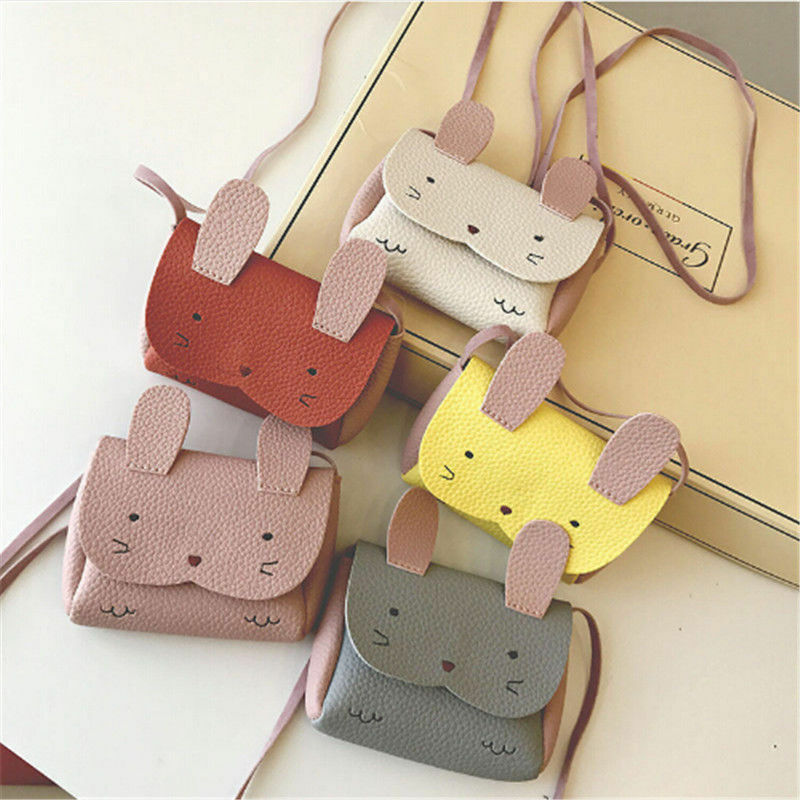 Rabbit Purses Bag Baby Kids Girls PU Leather Shoulder Bag Messenger Handbag Crossbody Satchel Bags