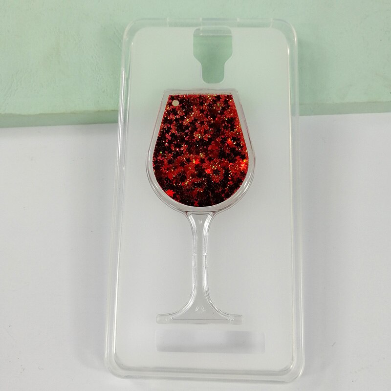 Quicksand Rhinestone Rode Wijn Glas Patroon Beschermhoes Voor Dexp Ixion MS650 Cover Soft Tpu Siliconen Back Cover: red