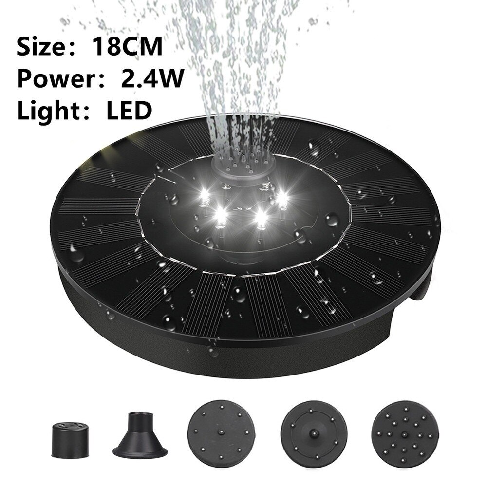 Solar Fountain Led Solar Water Fountain with LED Lights for Outdoor Landscape Garden Decor Floating Pool Fountain Solar Pump