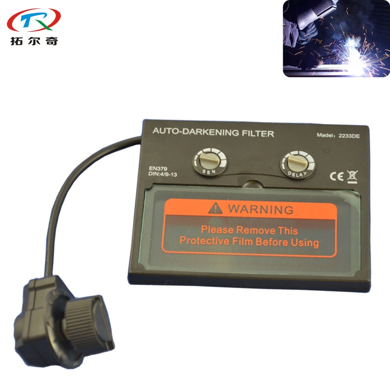 Filtro Camaleón de soldadura de oscurecimiento automático, protección de ojos completa, piezas de soldadura, accesorio de la máquina, , TRQ-2233DE, 1 ud.