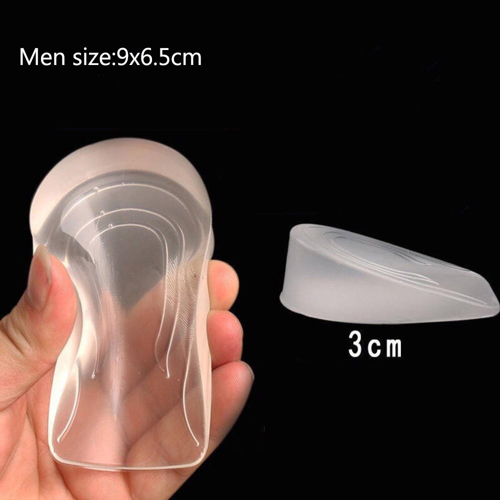 1 Pair Silicone Heel Cup Pad Support Spur Insole Foot Orthotic Plantar Cushion Foot Care Tools Walking Anti-fatigue: Men-3cm
