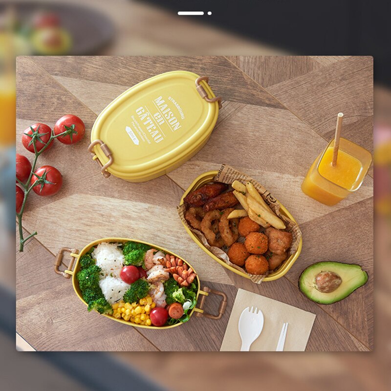 Women Lunch Box Leak-Proof Bento Box For School Kids Office Worker 2layers Microwave Tableware Meal Prep Food Storage Container