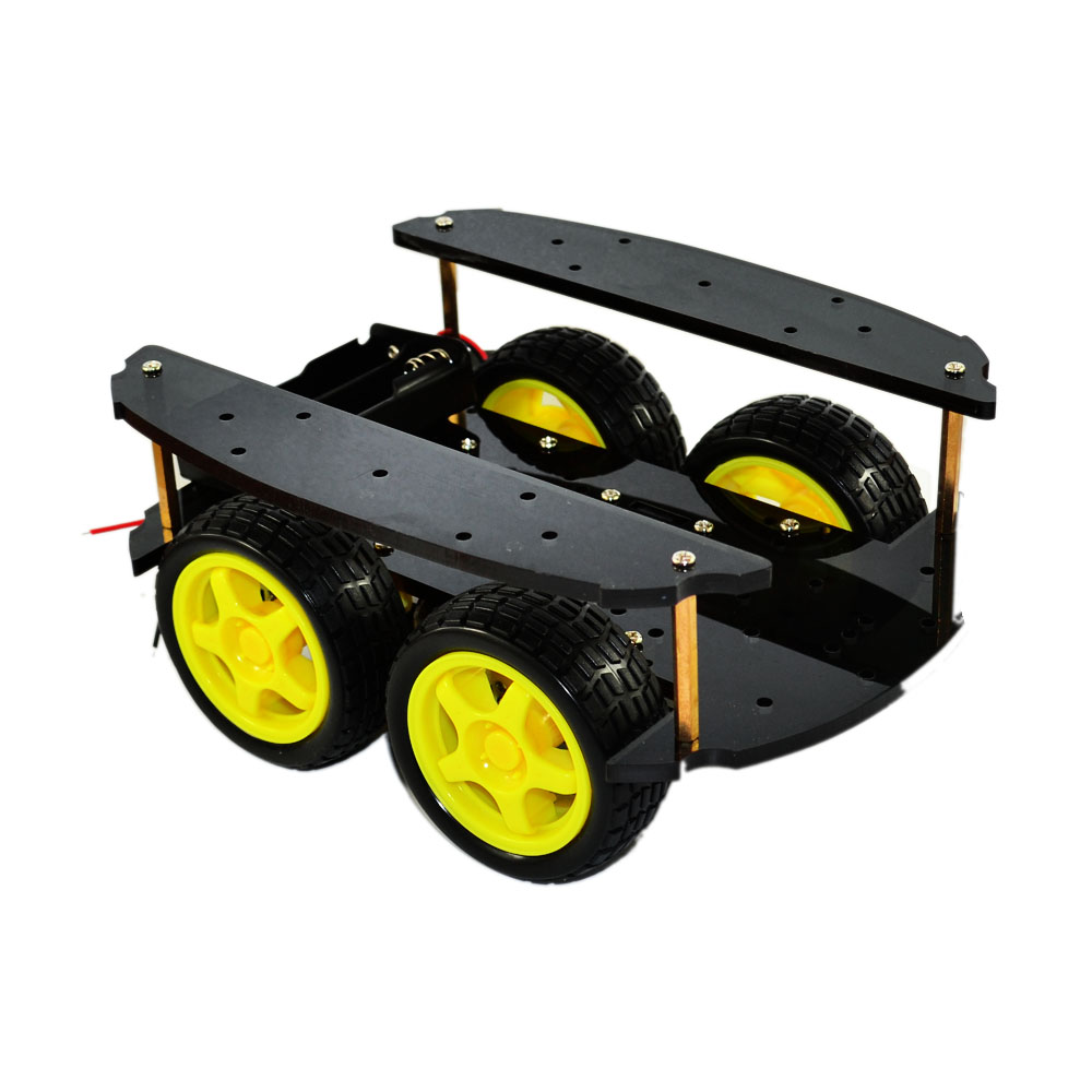 2 capas 4WD chasis de coche inteligente Tracción en las cuatro Ruedas kit de coche inteligente para arduino chasis DIY Kit