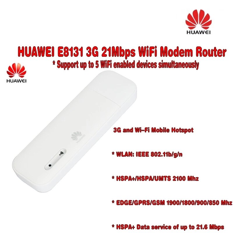 Originele Unlock Hspa 21.6Mbps Huawei E8131 3G Wifi Modem Router En Huawei Wifi Modem