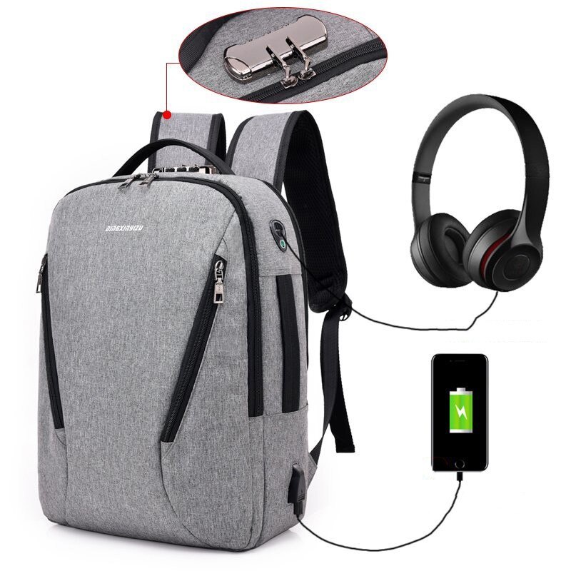 Mochila informal antirrobo con carga Usb para hombre, bolso de hombro para ordenador portátil, de viaje de negocios, escolar, universidad, nueva