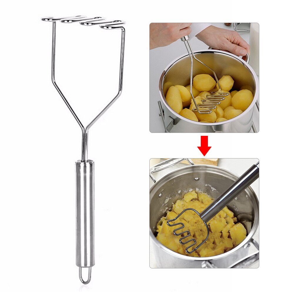 Bølgeform kartoffelmasker rustfrit stål værktøj køkkenbar kartofler knuser knuseværktøj køkken tilbehør