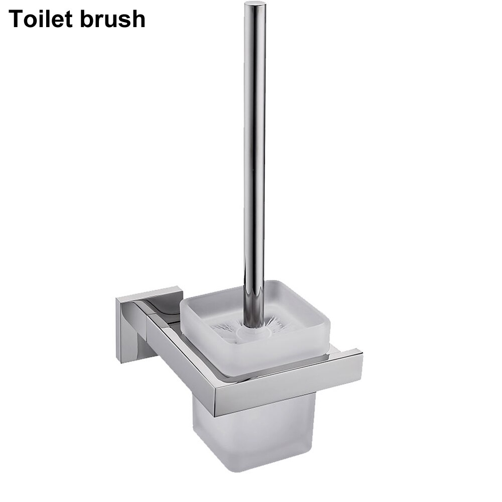 SUS 304 Stainless Steel Bathroom Hardware Set Chrome Polished Toothbrush Holder Paper Holder Towel Bar Hook Bathroom Accessories: Toilet Brush Holder